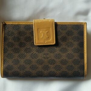 Celine Dark Brown and Mustard Wallet